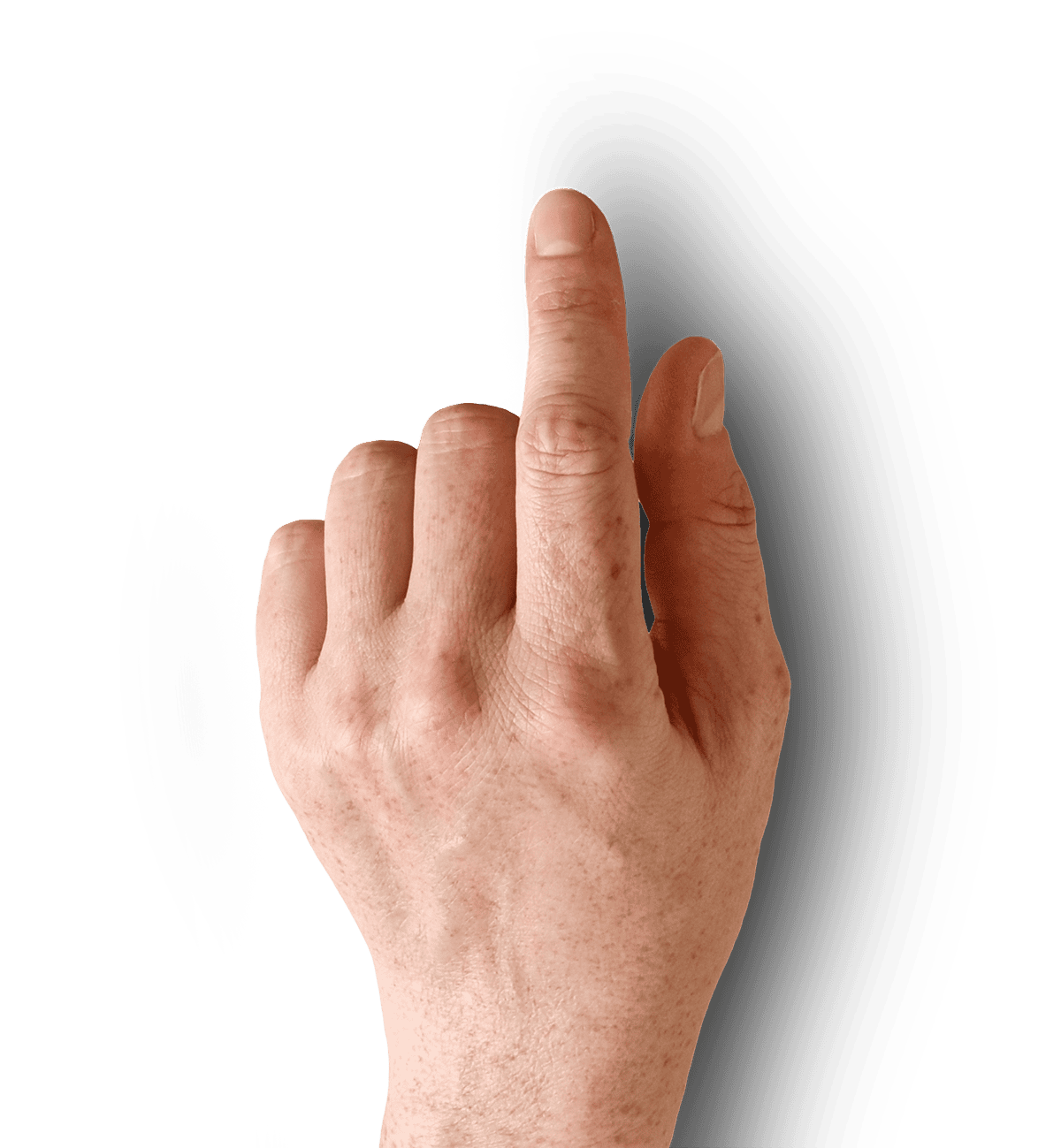 Mano con dito indice che indica il campo di iscrizione alla newsletter