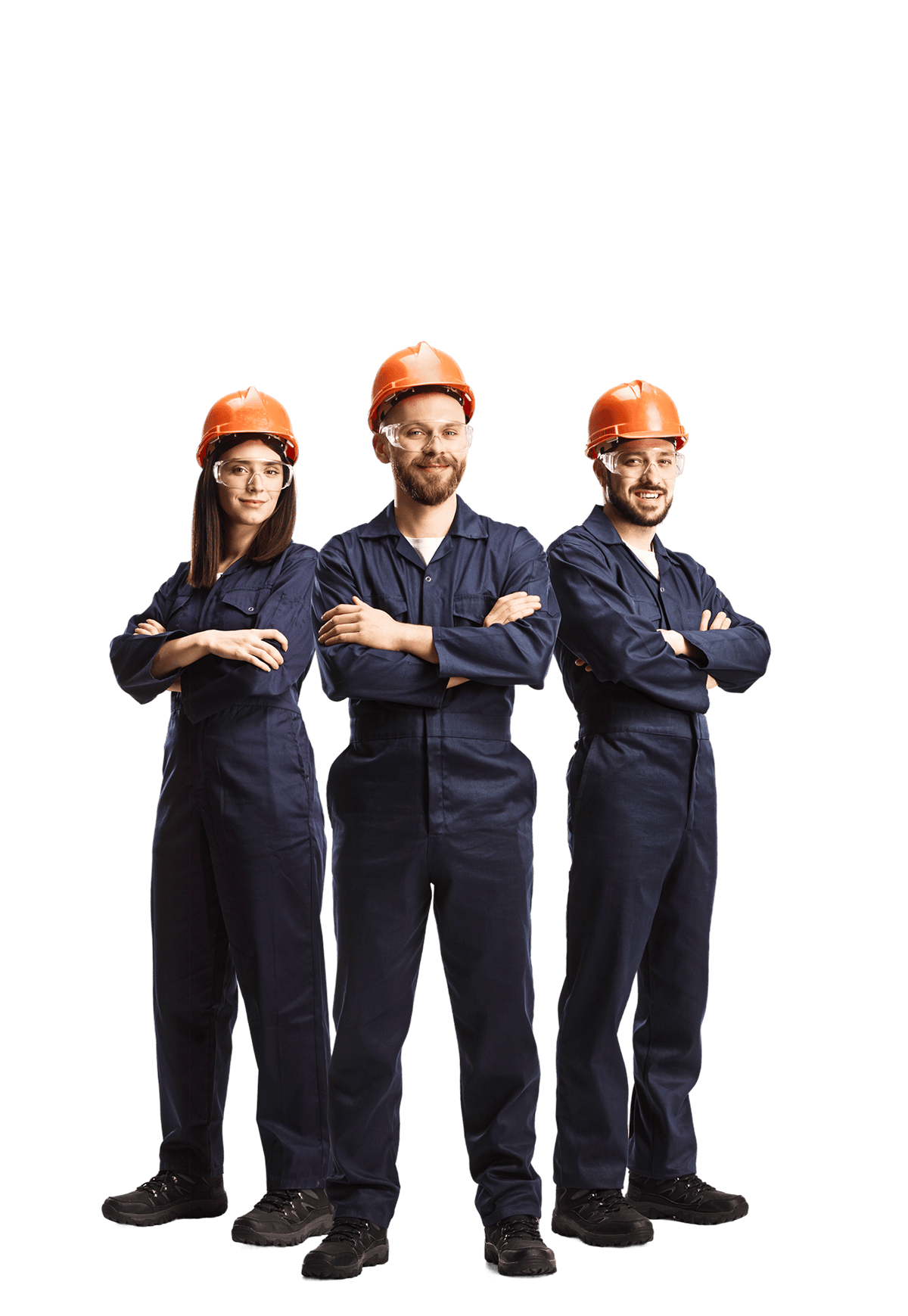 Team di tre medici con camice bianco e cartelle cliniche